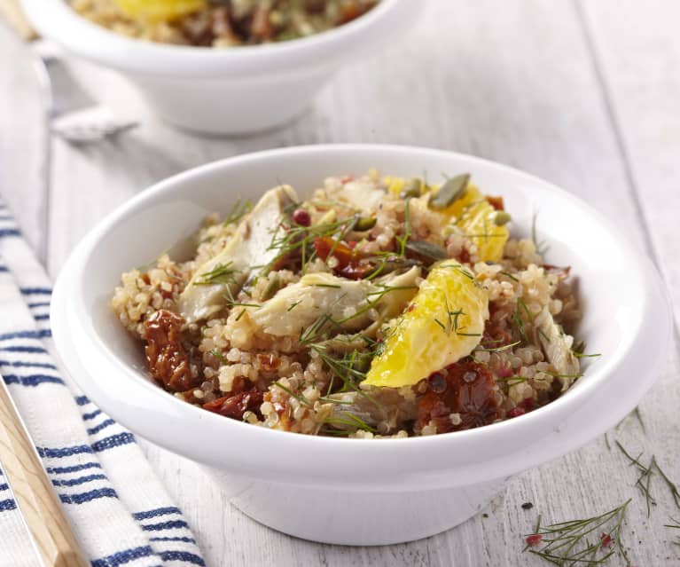 Salade de quinoa aux maquereaux et à l'orange