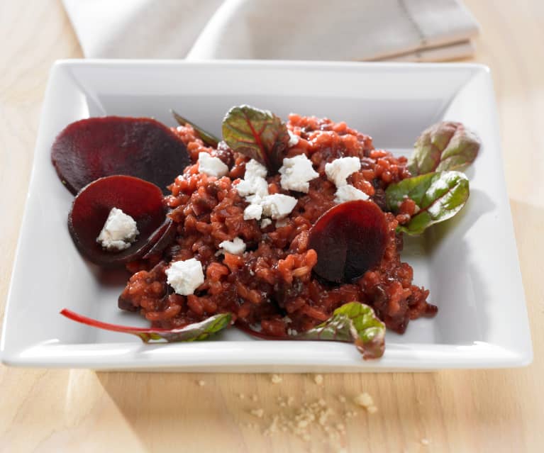 Rote-Bete-Risotto mit Ziegenkäse