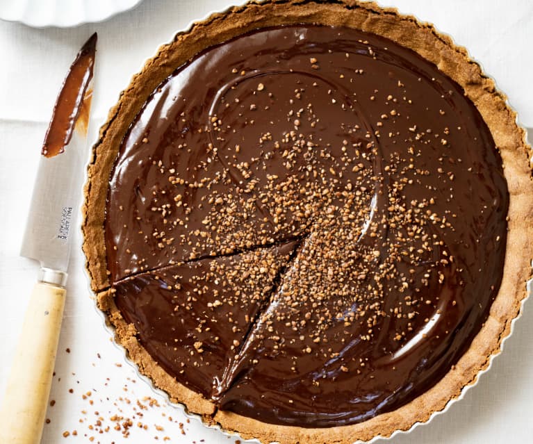 Tarte au chocolat, pâte à la farine de sarrasin