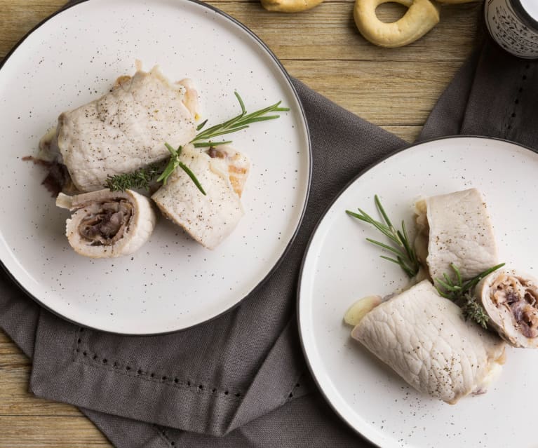 Involtini di lonza, radicchio e pancetta