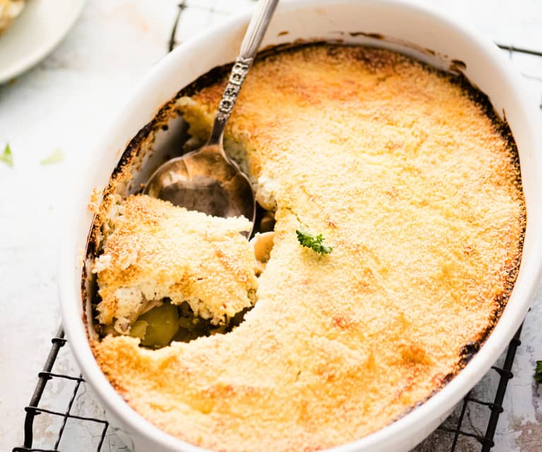 Pastel de patata y champiñón