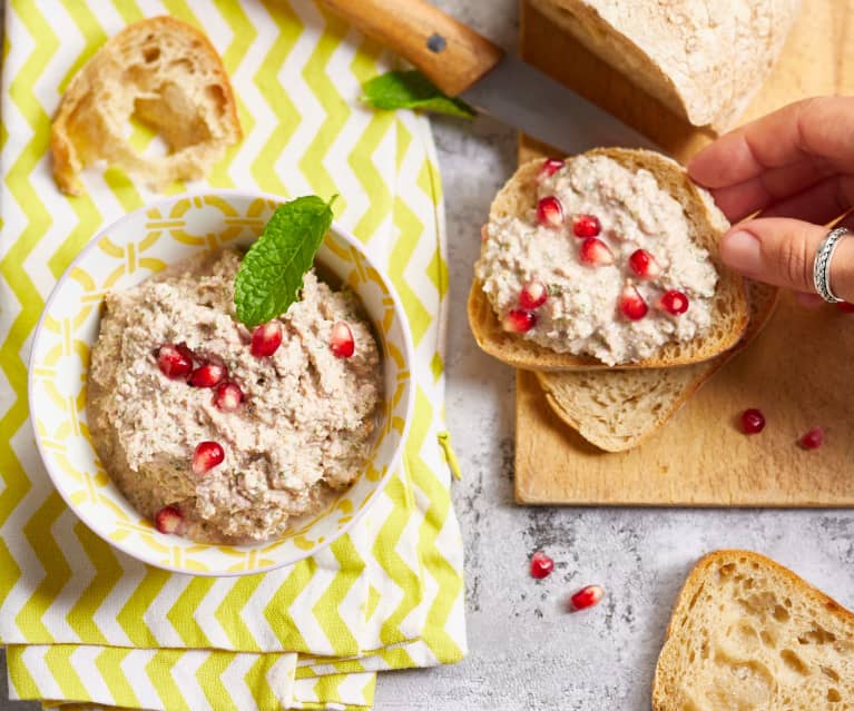 Tartinade menthe, feta et grenade