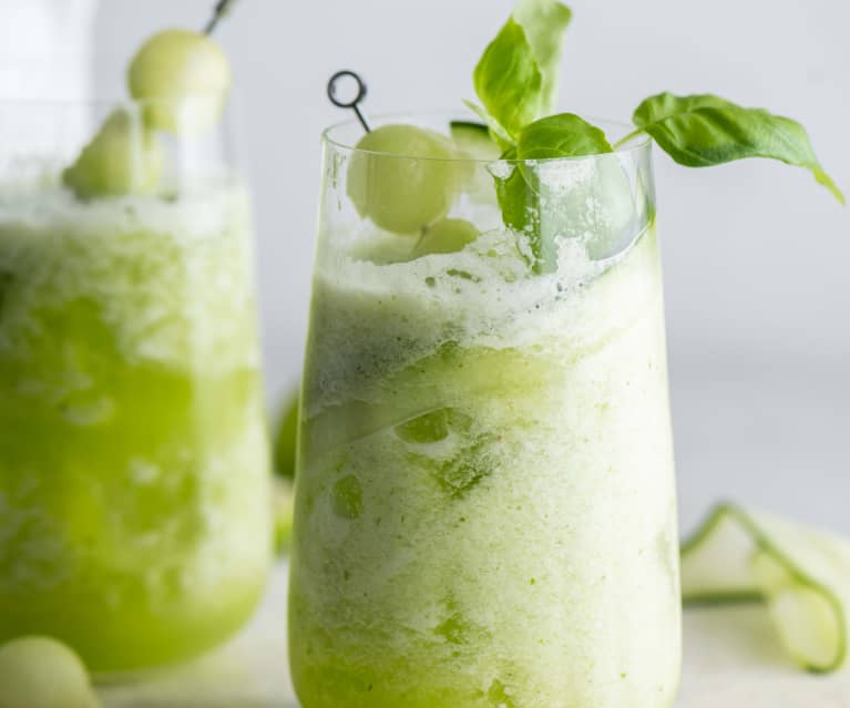 Melon and cucumber sour mocktail