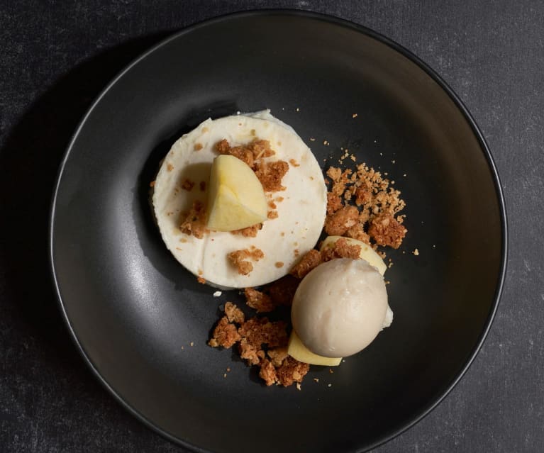 Apple Mousse Crumble with Rosemary Ice Cream (Matthew Kenney)