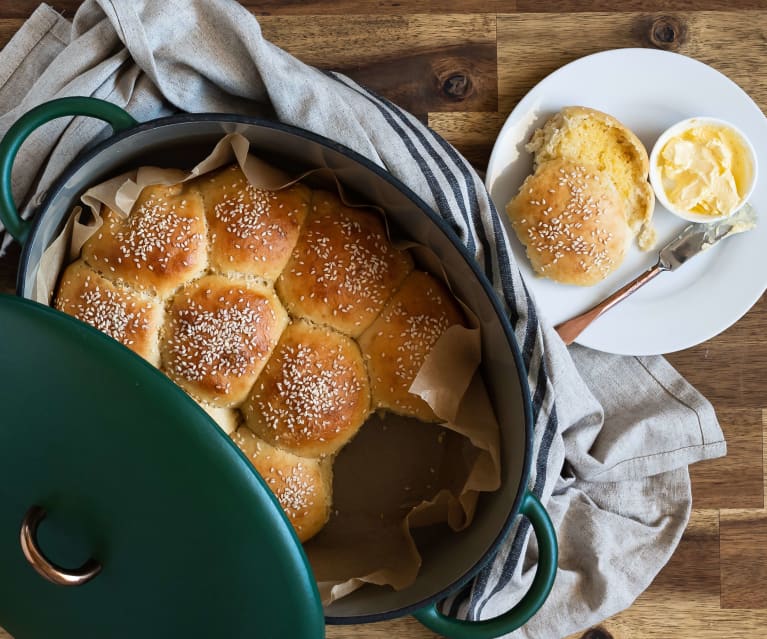 Brioche buns baked in a cast iron pot - Cookidoo® – the official Thermomix®  recipe platform