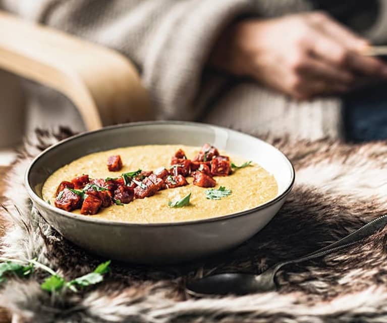 Soupe de maïs au chorizo