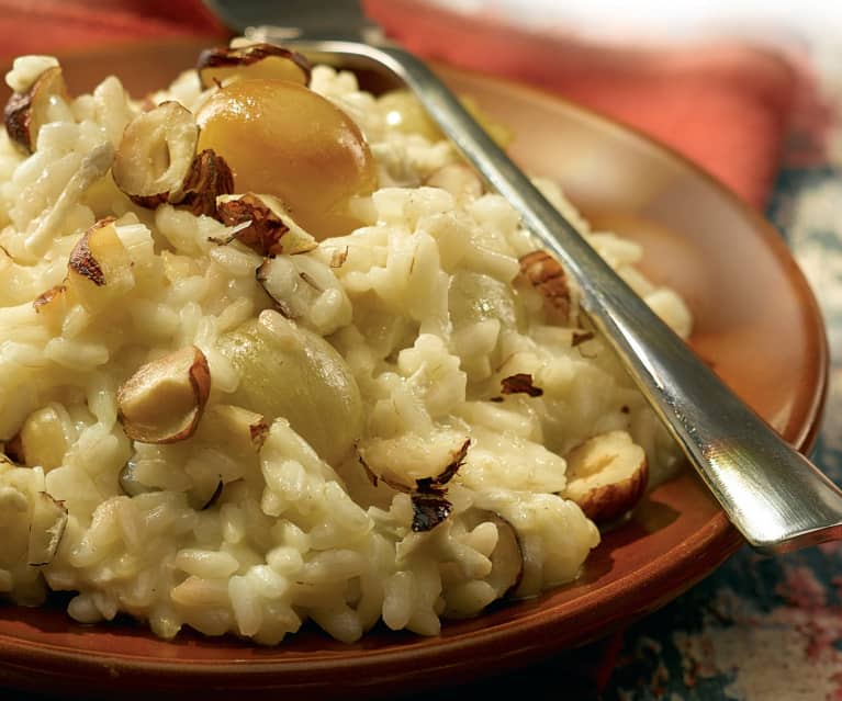 Risotto con uva e gorgonzola