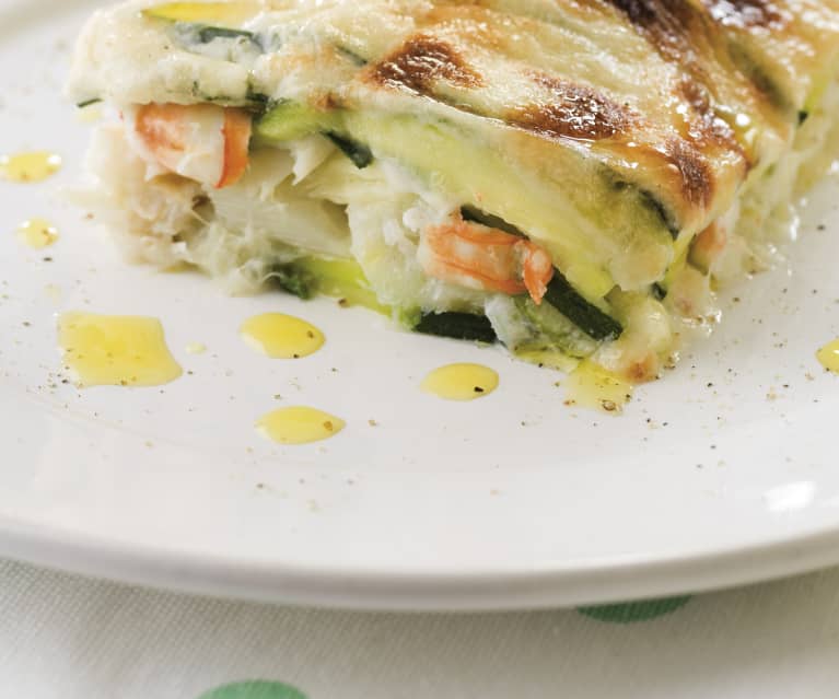 Courgette and cod lasagne