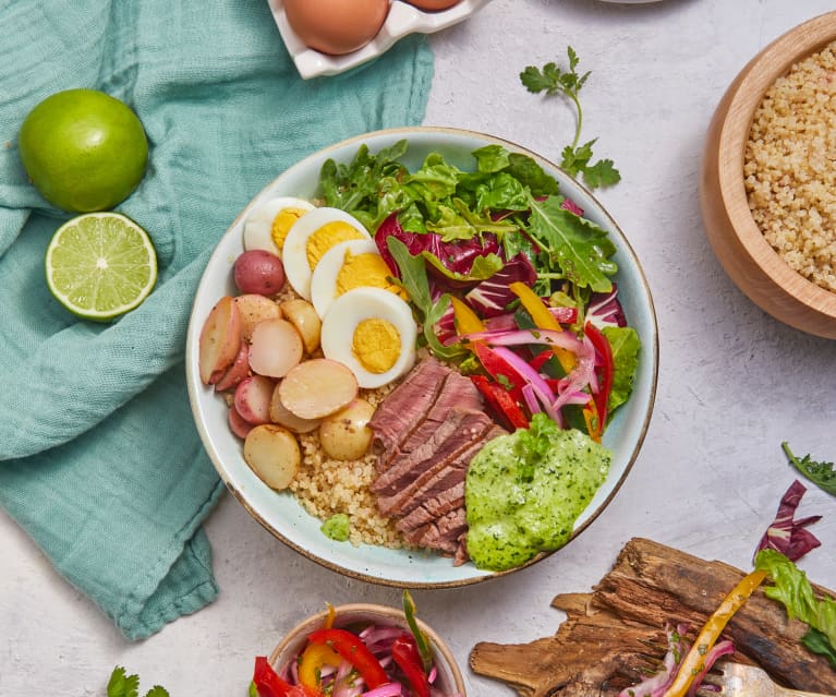 Bowl de arrachera con chile verde TM6