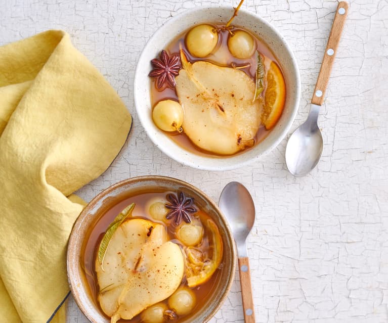 Soupe de poires et raisins