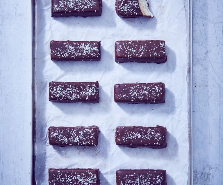 Chocolate coated coconut bars