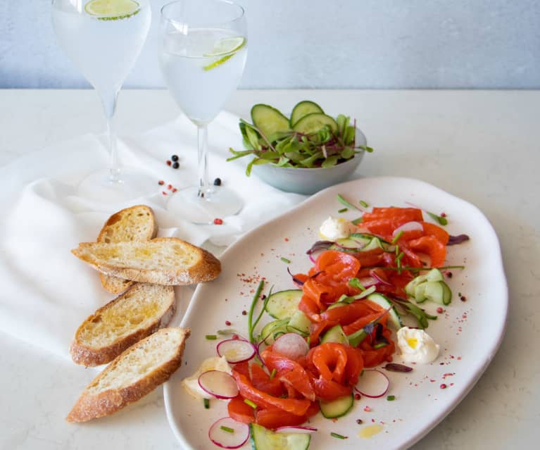 Gin-cured ocean trout salad