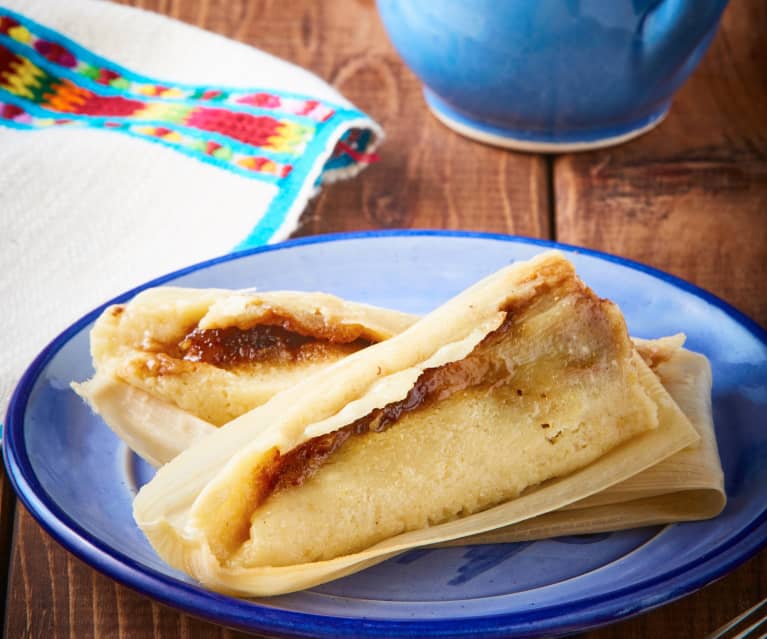 Tamales de dulce de leche y cacahuate