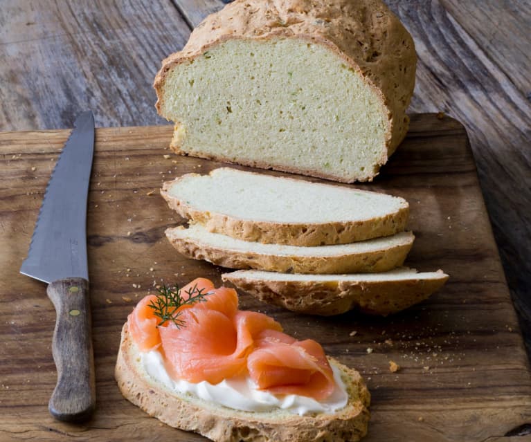 Home-style soda bread with spring onion