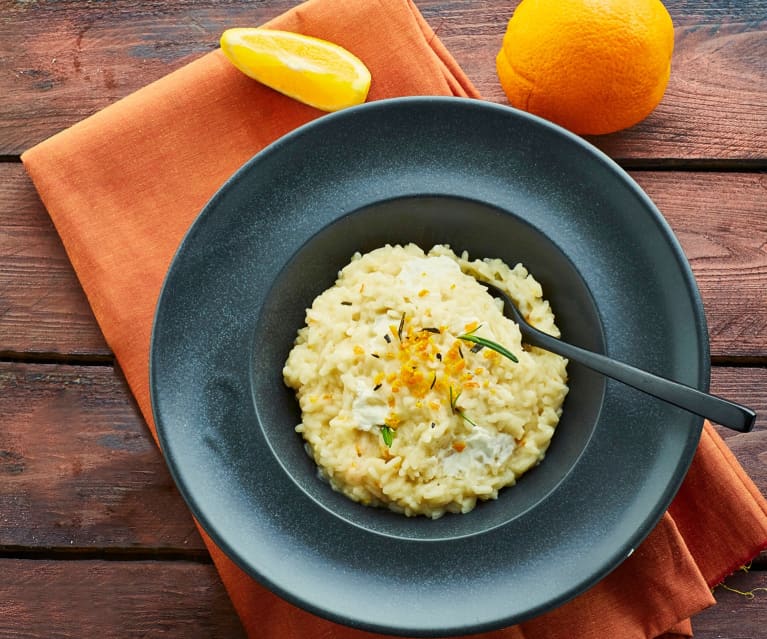 Risotto arancia, robiola e rosmarino