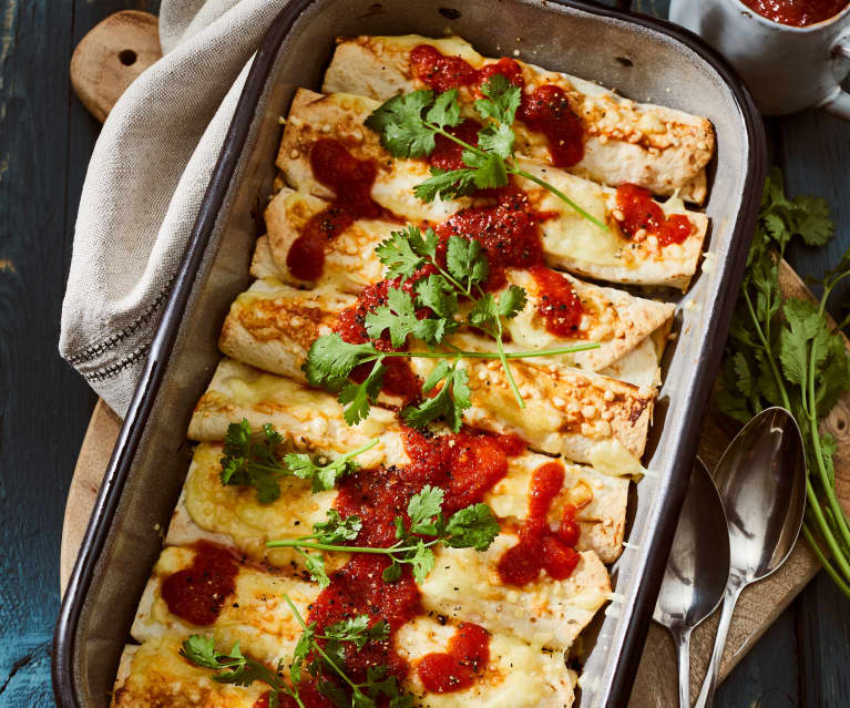 Überbackene vegetarische Enchiladas