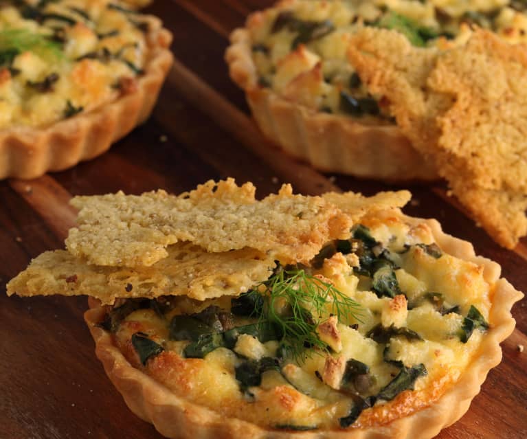 Caramelised Fennel and Ricotta Tarts with Pecorino Crisps