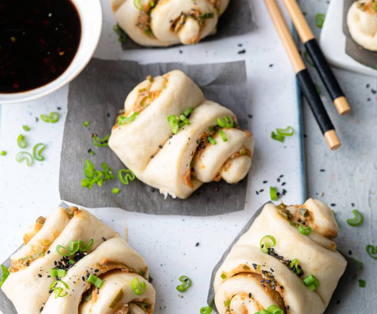 Pãezinhos a vapor com recheio de miso