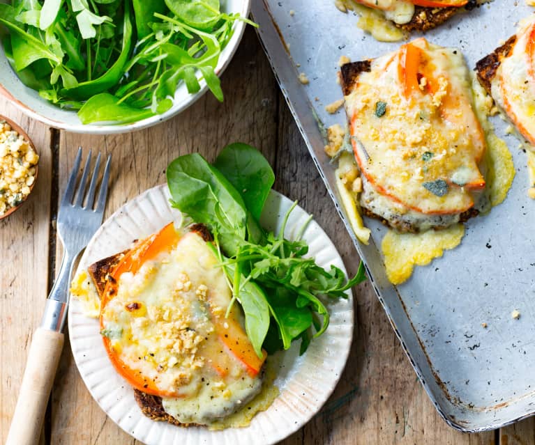 Tartines au potimarron et fromage à raclette