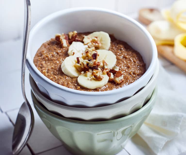 Espresso-Porridge mit Pecannüssen