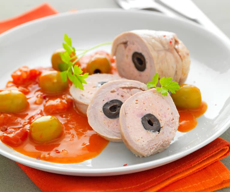 Popietas de ternera con aceitunas (Paupiettes de veau aux olives)