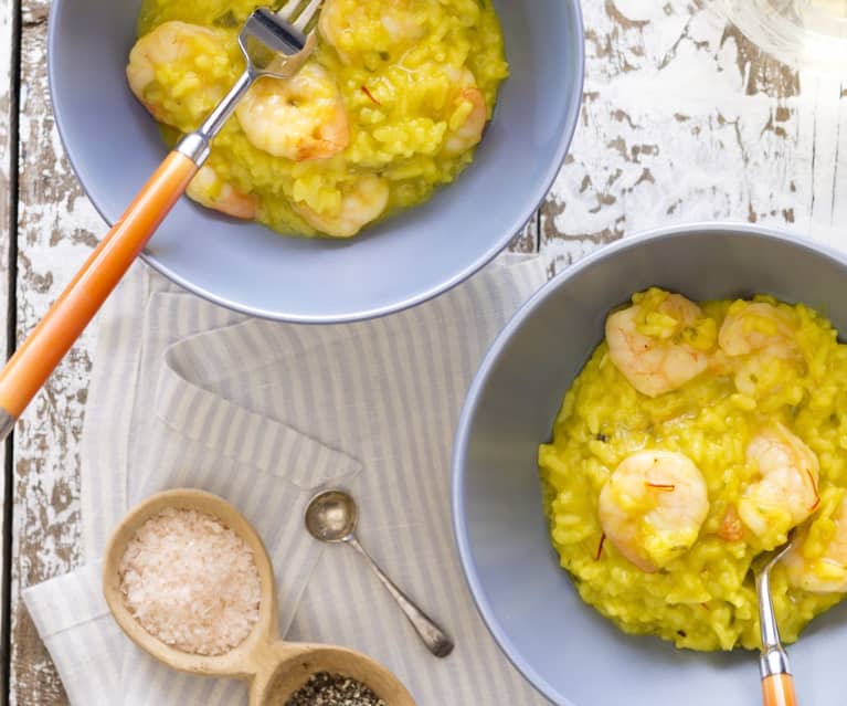 Prawn and saffron risotto