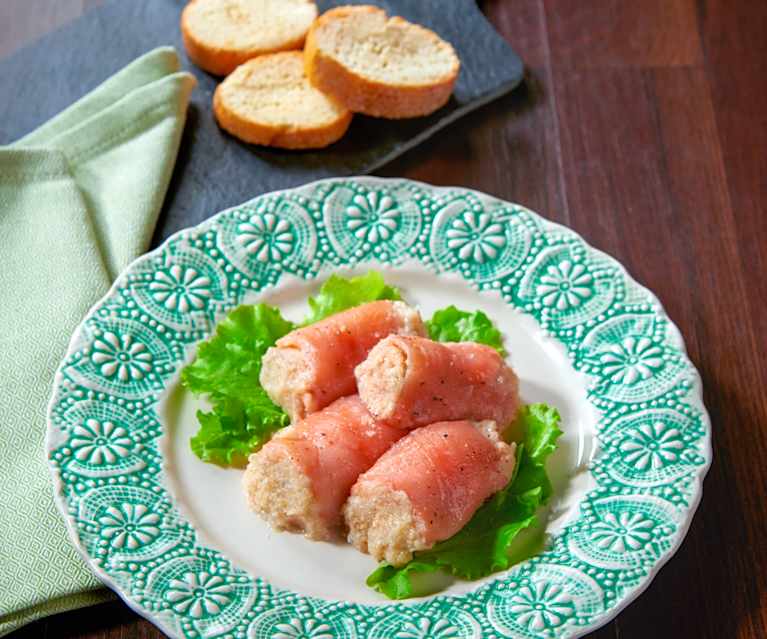 Involtini di salmone e melanzane