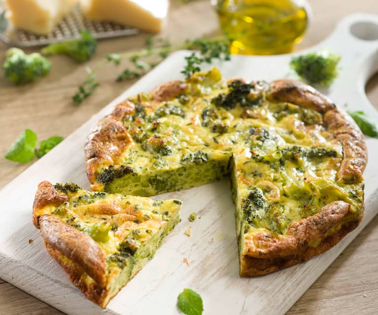 Frittata de brócoli con hierbas aromáticas