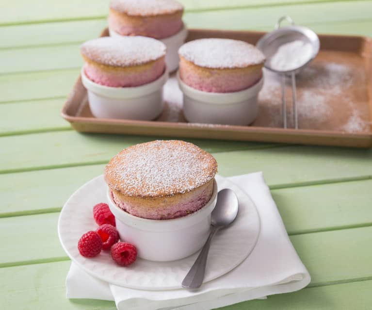 Raspberry soufflés