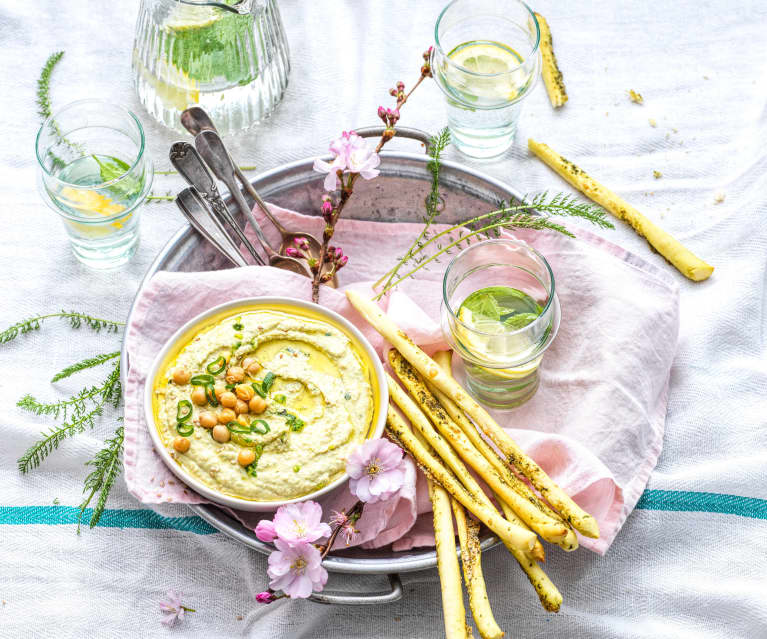 Houmous au yaourt à la grecque et herbes