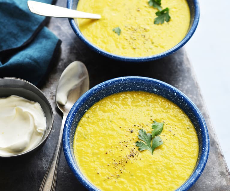 Potage de carottes aux fanes