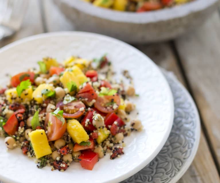 Quinoa salad with mango salsa