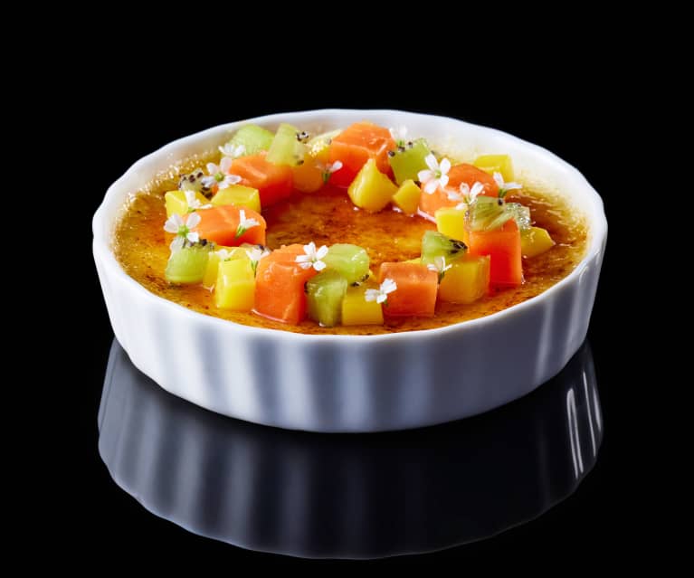 Antonio Bachour: Crème Brûlée with Tropical Fruits (Metric)