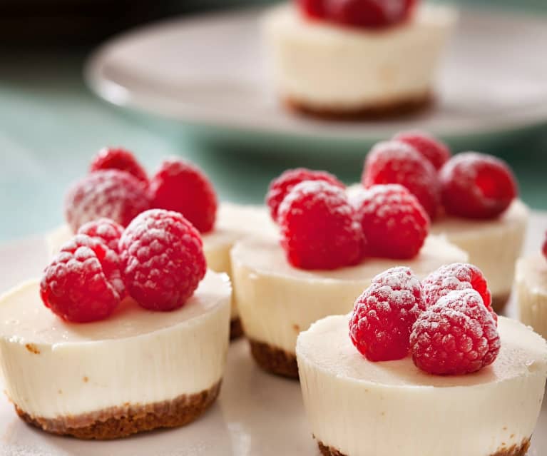 Recette Mini-verrine de framboises, crème façon cheesecake