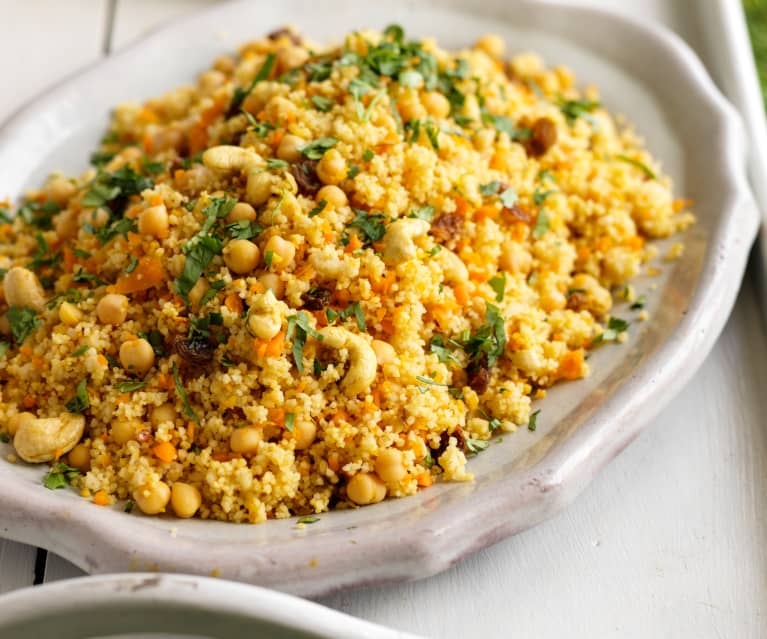 Curried Couscous, Carrot and Chickpea Salad