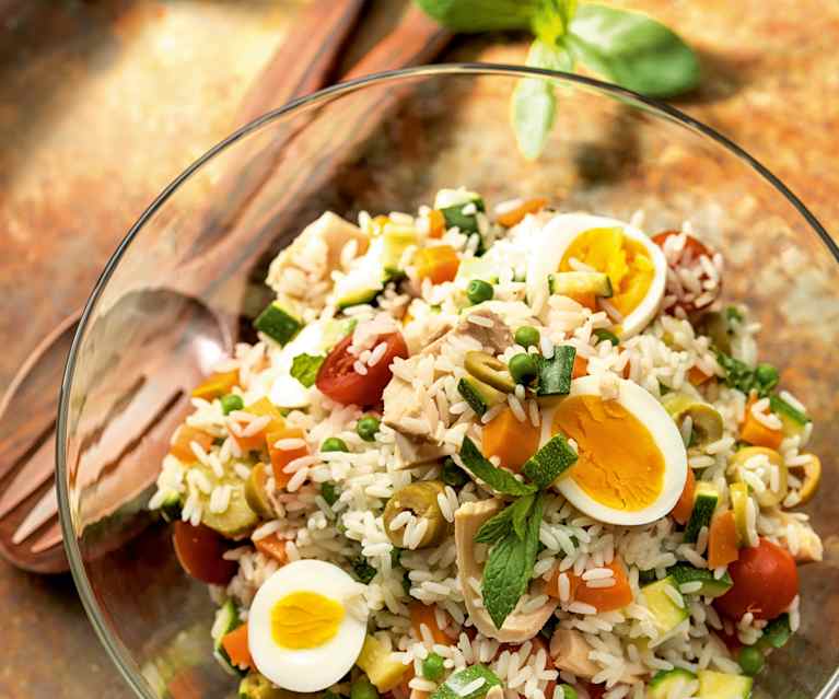 Rice Salad with Eggs and Tuna