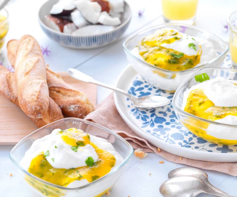 Mousse fromage blanc, mangue et coriandre Mousse fromage blanc, mangue et coriandre