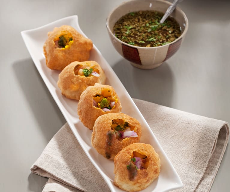 Pan frito indio (panipuri)