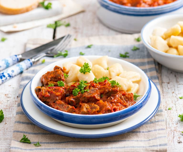 Beef stew with gnocchi