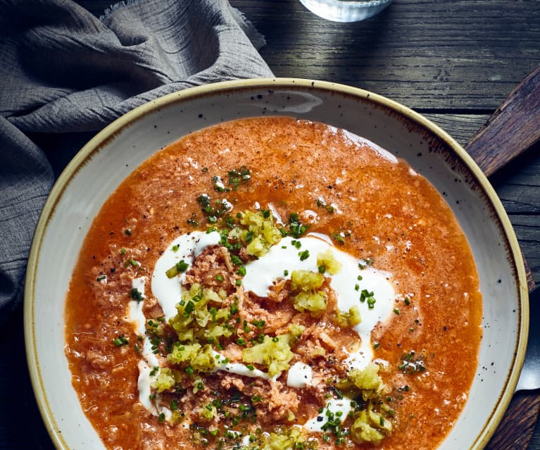 Sauerkrautsuppe mit Knoblauchsahne