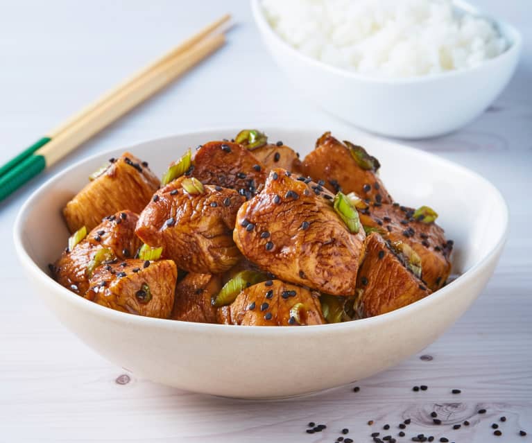 Pollo speziato in salsa teriyaki