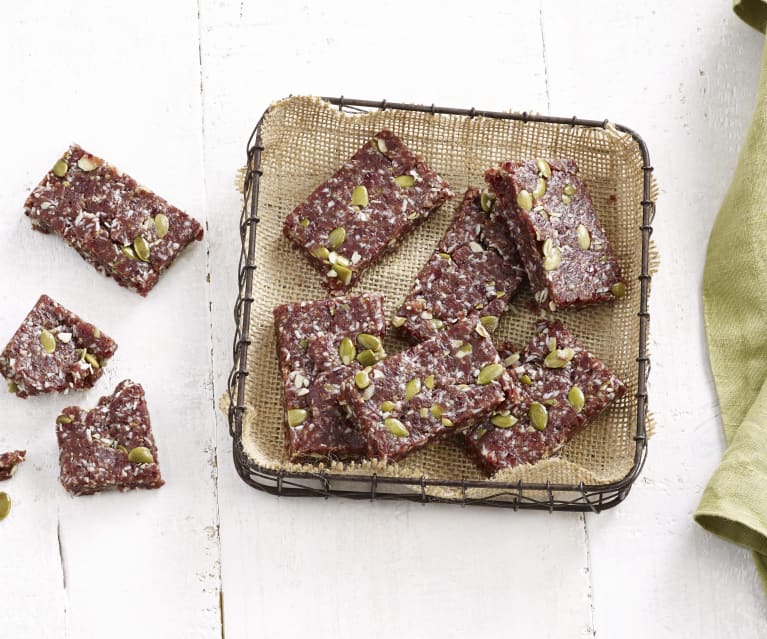 No Bake Coconut, Pecan, Date and Cranberry Bars