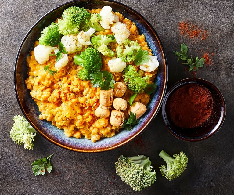 Dahal di lenticchie, broccoli e cavolfiore