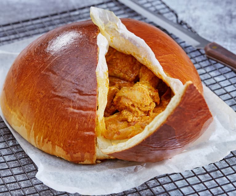 Pão com caril de frango nyonya