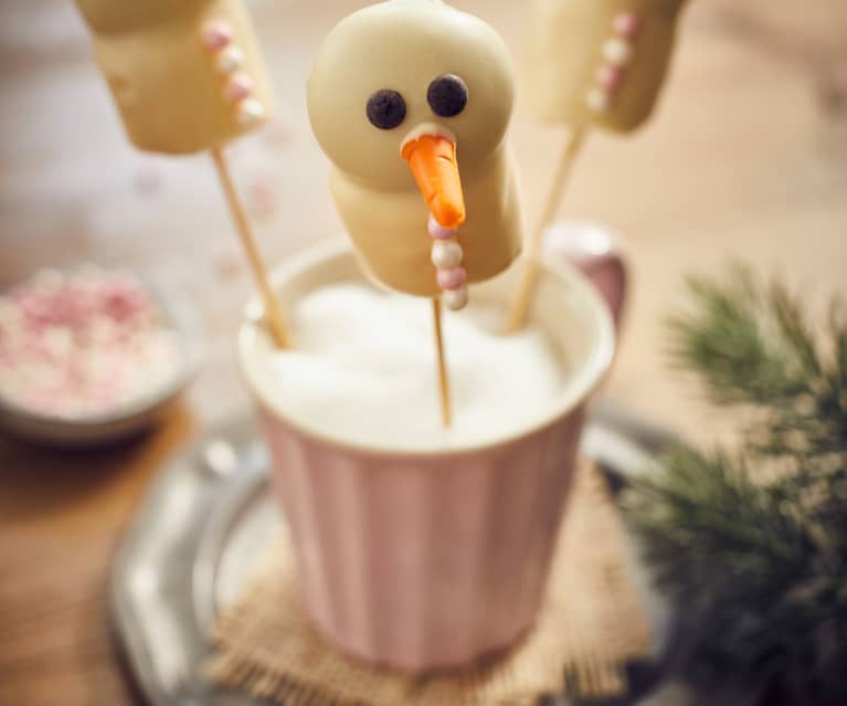 Schneemann Cake Pops 