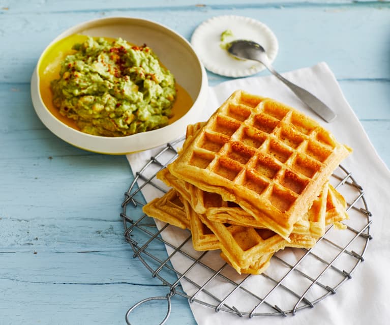 Maiswaffeln mit Guacamole