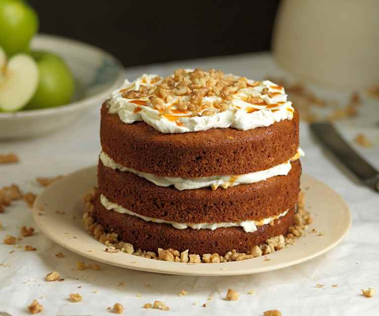 Bolo de maçã e caramelo