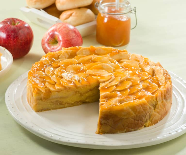 Tarta de manzana y flan