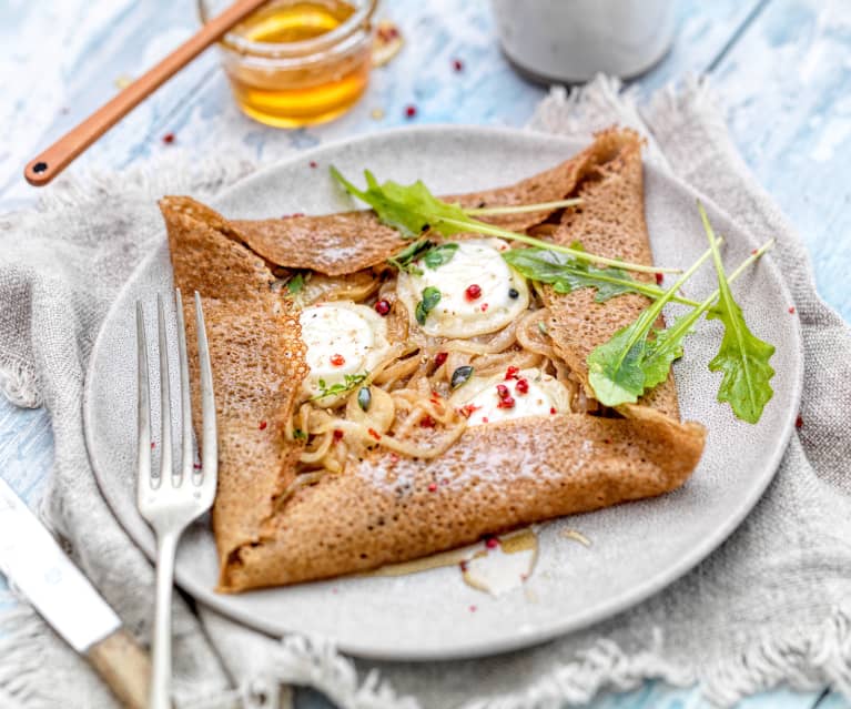 Galettes de maïs à la crème, oignon et ciboulette