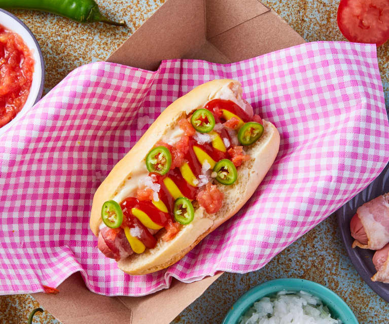 Receta de perro caliente americano en minutos